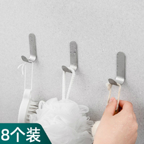 J-type stainless steel non-perforated adhesive hook wall rack kitchen wall-mounted hook toilet bathroom rack