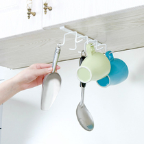 Door back type iron non-hole adhesive hook rack cabinet nail-free storage rack finishing frame multifunctional wardrobe hook