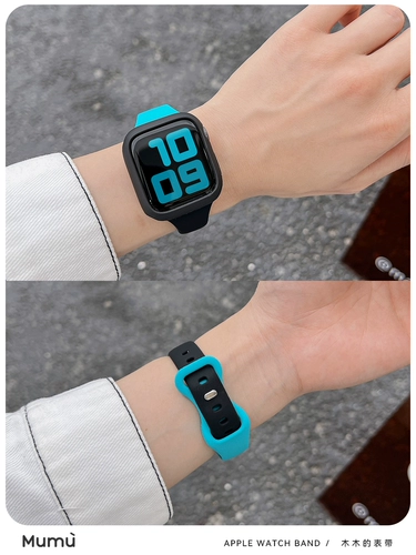 Mumu подходит для Apple AppleWatch Watches Контрастные спортивные силиконовые iWatch78 представляют собой SELL SE