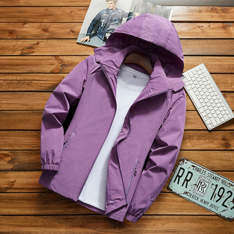 New submachine clothes lady Spring and autumn slim Windproof Single Layer Jacket Outdoor Loose Large Size Soft Shell Plus Suede Mountaineering Suit Man