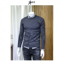 Áo len nam cổ tròn mỏng, áo len cashmere dày cho nam 2018 mùa thu mới quần áo unisex