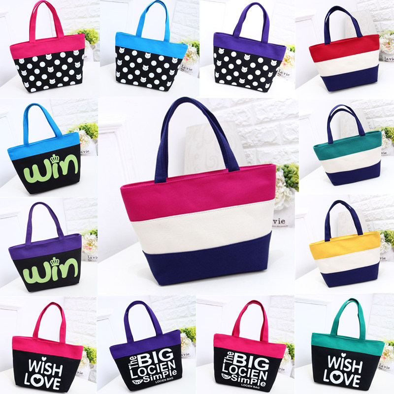 Thickened Waterproof Canvas Oxford Cloth Lunch Bag Mummy Bag Handbag Small Cloth Bag Lunch Box Bag Working Women's Bag