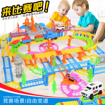 Electric rail car set multi-layer rail car car childrens toy racing boy 3-8 years old