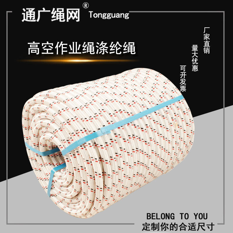 Safety Rope Abrasion Resistant High Altitude Spider Man External Wall Operation Special Polyester Fiber Pendant Plate Rope Outdoor Cleaning Double Layer Nylon Rope