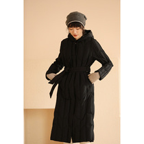 Miss Hua tooth Chen Aijia spot paper people 90 white duck down long loose thin hooded down jacket jacket women