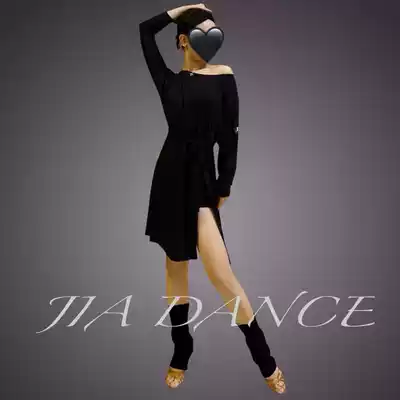 JIADANCE modal long-sleeved bat sleeve split waist rope R41 Latin dance skirt dress new uniform size
