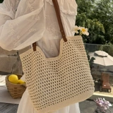 Вместительная и большая сумка через плечо, сумка на одно плечо, пляжная плетеная барсетка