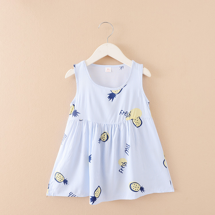 Cô gái ăn mặc mùa hè bông lụa trẻ em sling công chúa vest váy bông lụa bãi biển váy rayon đầm công chúa cho bé 1 tuoi