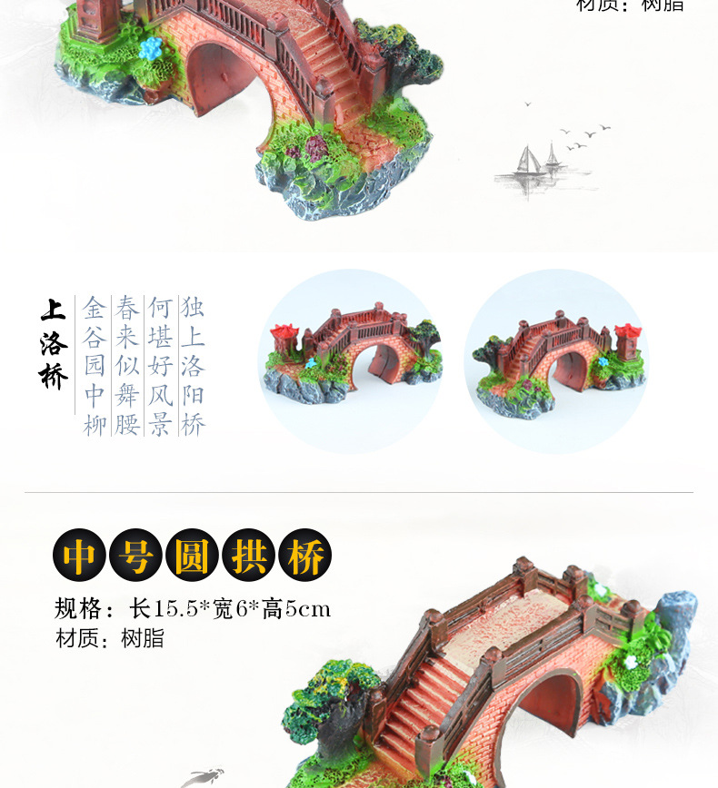 Bể cá giả cầu cảnh quan màu đá hồ bơi đá đài phun nước trang trí cá đạo cụ trang trí nhà nhỏ trang trí nhà bếp