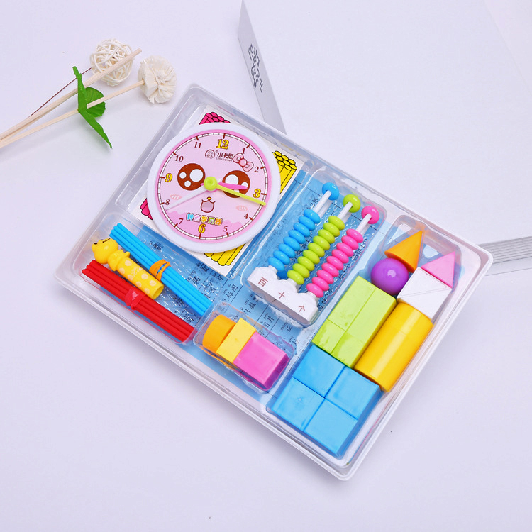 Small Carney Teaching Aids Box 1st Grade Students Maths Teaching Aids Small Stick Counter Geometric Body Seven Skillset Teaching Aids Suit