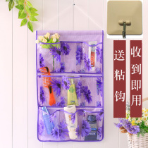  Transparent wall debris storage hanging bag Bathroom inside and outside wall-mounted storage bag behind the door item storage bag