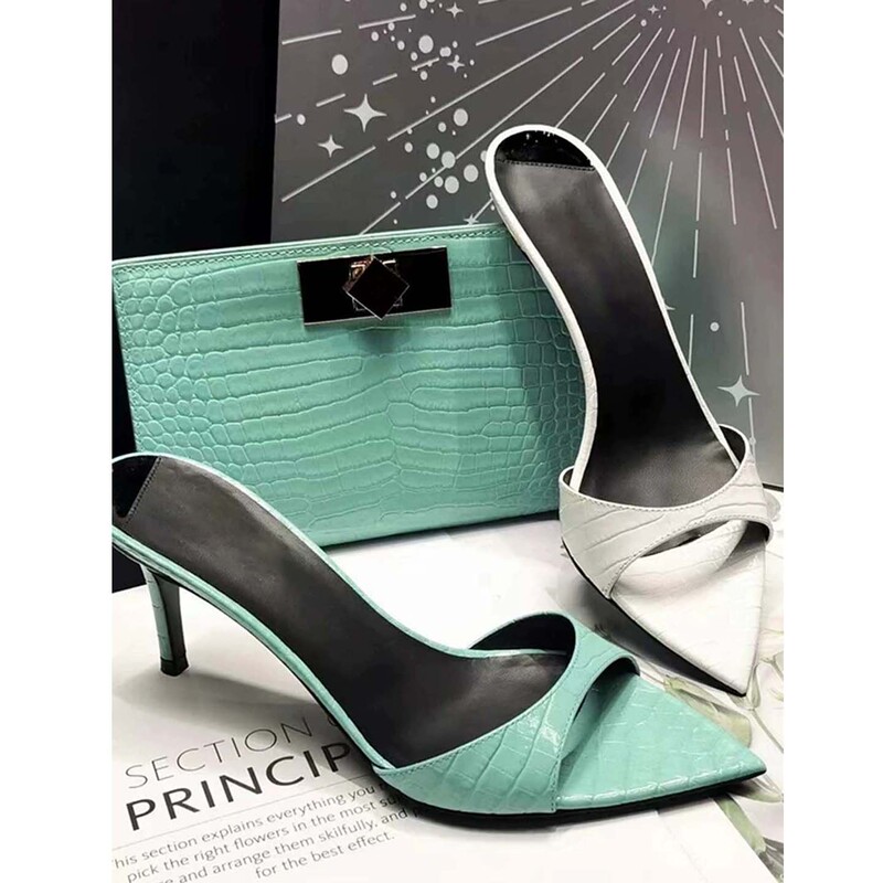 Uncle Cookie~ Pointed Toe Stiletto High Heels for Women, Summer Outerwear, Genuine Leather, One-Strap Slippers, Crocodile Pattern, Sexy Sandals Uncle Cookie~ Pointed Toe Stiletto High Heels for Women, Summer Outerwear, Genuine Leather, One-Strap Slippers, Crocodile Pattern, Sexy Sandals