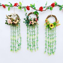 TV wall decoration living room pendant handmade rattan wreath kindergarten simulation Flower Wall Wall Wall decoration creative style