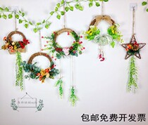 Wall hanging decoration creative flower basket wreath kindergarten ring creation material home Flower Art restaurant bedroom wall hanging decoration