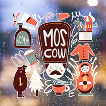 Russian culture brown bear doll graffiti art illustration background wall stickers living room bedroom window decoration stickers