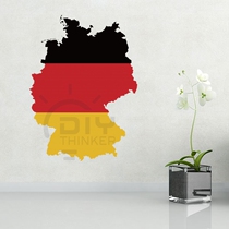 Bedroom Living room Office classroom DIY German flag map waterproof adhesive sticker wall sticker sticker