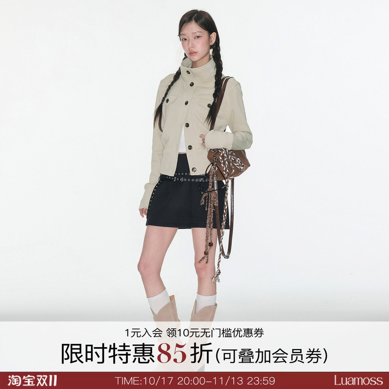 Luamoss High-Neck Sweatshirt Commuter Jacket for Women, Unique Design, Niche Jacket, Loose Korean Style, Versatile Casual Top