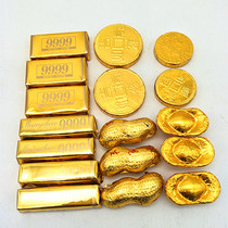  Gold ingot chocolate loose weight 80g Happy candy instead of cocoa butter Black Qiao wedding candy gold coin peanut barrel type