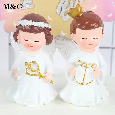 Cake decoration Angel doll baby birthday cake decoration scene cake dessert table ornaments