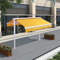 Outdoor courtyard double Open electric awning telescopic Garden canopy hand-cranked awning canopy parking shed