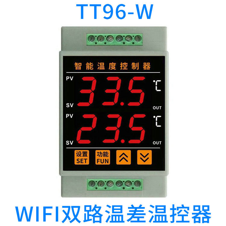 Wifi Mobile App Remote Digital Display Dual-Channel Thermostat Heating and Cooling Temperature Difference Temperature Controller Alarm Switch
