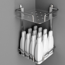 Triangle storage rack Bathroom corner bathroom storage rack Square corner kitchen toilet wall-mounted free hole flower rack