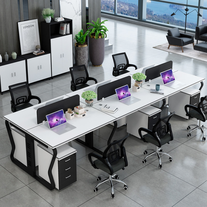 Staff Desk 6 persons partition steel frame office Screen minimalist Hyundai 4 people with table and chairs combined employee manufacturer