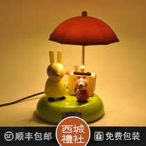 jeancard small night light piggy peech LED headboard table lamp woody send boy girl birthday present cute