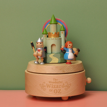 jeancard music box green wild fairy trace Taiwan woody rotating eight-tone box sends girl child birthday present