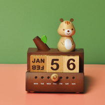 jeancard music box squirrel tree Winner calendar swing piece wood rotating eight-tone box to send children girls day gifts