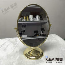 Explosion of high-end jewelry beauty mirror Try-on metal oval mirror double-sided classic jewelry display table mirror