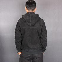 Double-sided fleece sweater Autumn and winter outdoor hooded zipper shirt Loose thickened large size jacket Mens clothing