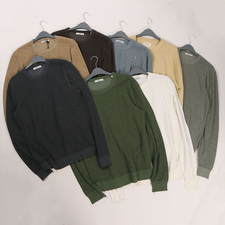 Original 40 USD Bamboo Festival Cotton Round Neckline Thick Cotton T Spring Autumn Loose Leisure Inner Lap Clothing Handsome and Knitted Jacket Head Men's Clothing