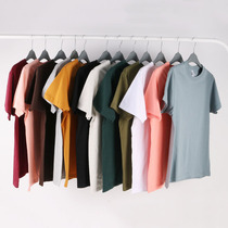 270g American style of pound - pound American men and women of the same Xinjiang pure cotton collar pure T - sleeve T - shirt summer