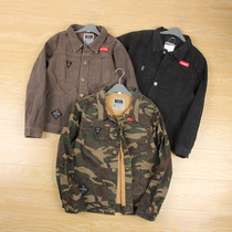 Handsome to burst spring and autumn denim jacket loose Korean fashion camouflage casual tooling jacket fashion mens clothing