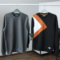 Technology sense new fabric trendy men fashion handsome loose Leisure Technology sense round neck base shirt sweater mens clothing