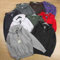 Ultra - thick 450 g lazy Hang wind and half - zipper plus hat jacket loose leisure large - yard coat menswear