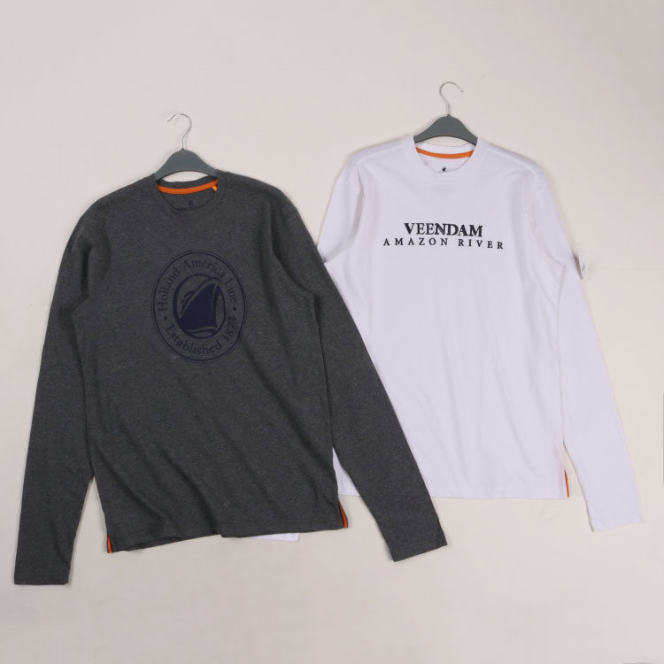 Original 40 USD high-end heavy pound t thick real pure cotton European and American long sleeves T-shirt loose increase code beating bottom casual men's clothing