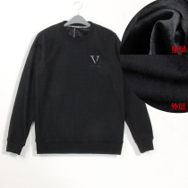 High-end air quality gold velvet trendy men autumn and winter warm loose casual bottled round neck sweater mens clothing