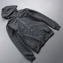 There is a weight of 380 grams of 80% cotton terry elastic loose zipper hooded sweater jacket large size mens clothing