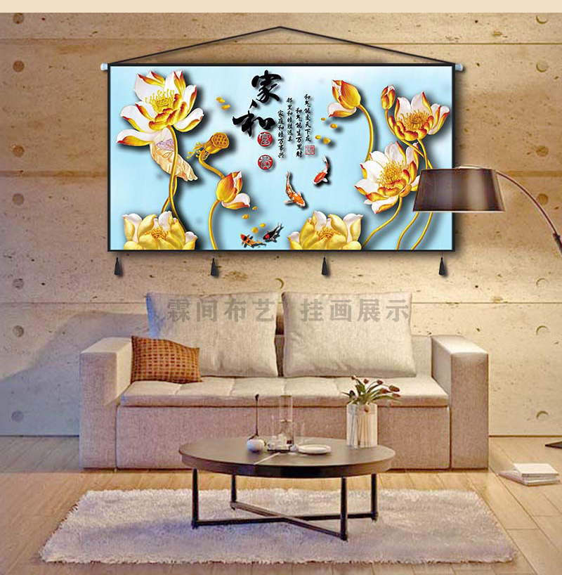 Hoa Sen hiện đại Tranh vải Phòng khách Sofa Nền Tường Trang trí Tranh Nhà hàng Tấm thảm Tường Tranh Bức tranh tường Treo Vải - Tapestry thảm trang trí tường