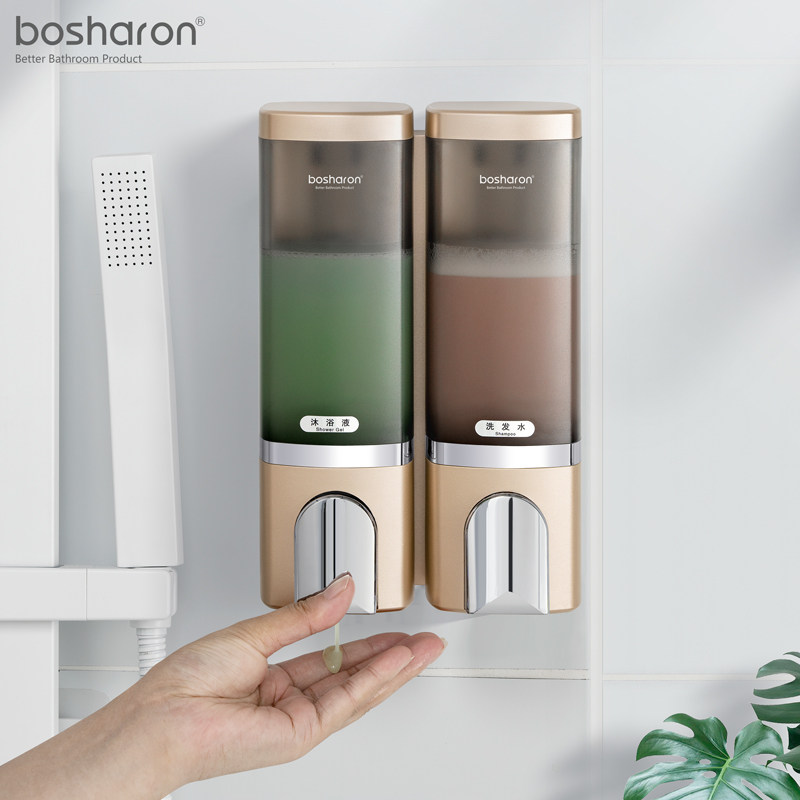 Guest house Large capacity Perforated Soap Liquid Instrumental Wall-mounted Hotel Shampoo water body lotion Bath Lotion Press Box Bathroom Home-Taobao