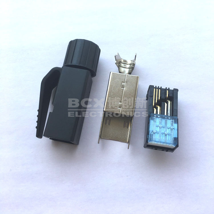 RJ45-4P industrial crystal head Ethernet plug EtherCAT replacement Siemens 4-core crystal head