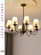 American retro country pastoral style living room chandelier French medieval wabi-sabi style restaurant bedroom iron glass lamps