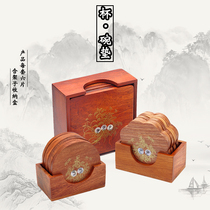 越南花梨木红木方形杯垫碗垫木杯垫木杯垫 茶杯垫 隔热垫实木杯垫