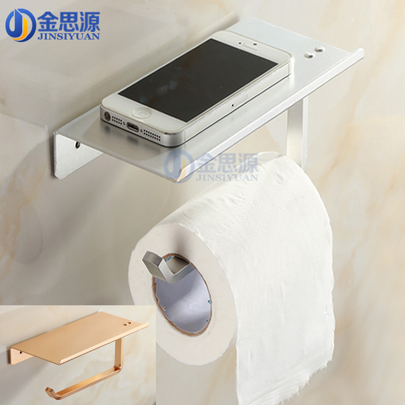 Free Punch Tissue Box Space Aluminum Makeup Room Phone Paper Towel Rack Wall-mounted Drum Toilet Paper Rack Toilet Waterproof Toilet Paper Box