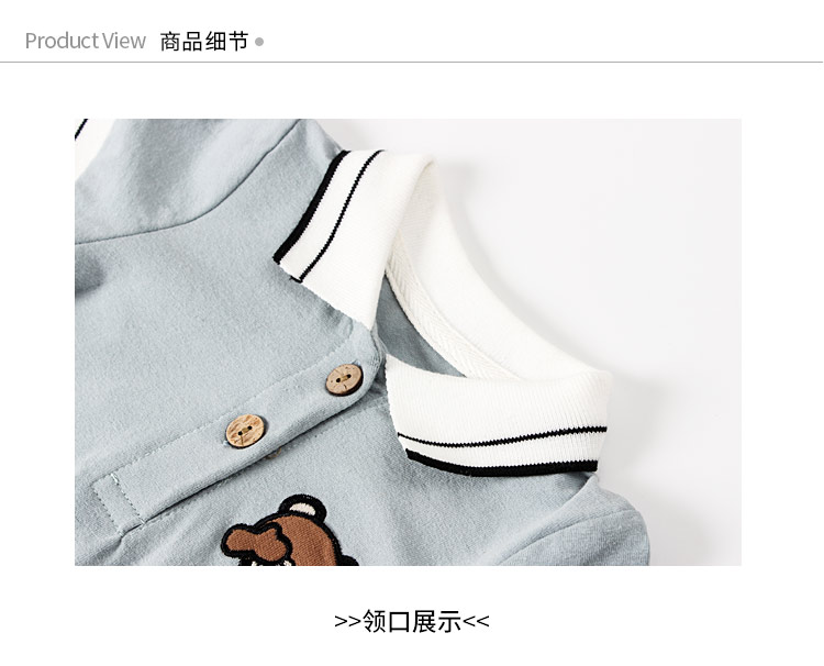 Quần áo trẻ em tam giác nam và nữ bé cotton ve áo ve áo ngắn tay romper 0-6-12 tháng tuổi sơ sinh thủy triều - Áo liền quần bộ trẻ em phim hoạt hình