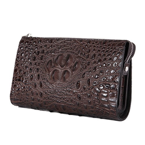 Трендовая модная сумка с петлей на руку, вместительная и большая маленькая сумка клатч для отдыха, Таиланд, крокодил, из натуральной кожи