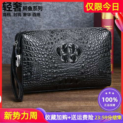 Сумка с петлей на руку, вместительная и большая маленькая сумка клатч, Таиланд, крокодил, из натуральной кожи, премиум класс