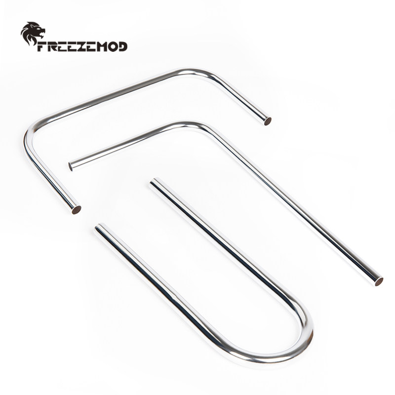 FREEZEMOD computer water cooled metal hard tube T2 grade red copper 14mm outer 180 90 90 180 degrees 510mm total